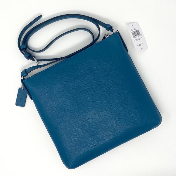 Coach Rowan File Bag Crossbody Purse Deep Turquoise Leather C1556 - Picture 3 of 6